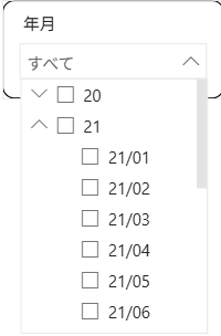 今回作る階層構造の日付スライサ