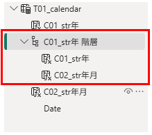 日付スライサ　の階層構造モデル